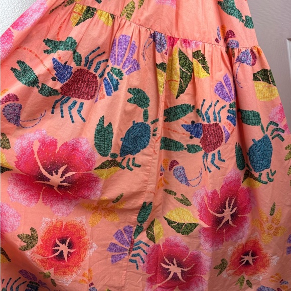 Farm Rio Tropical Dress Midi Maxi Fit & Flare Straps Tiered Ruffles XS. - Picture 11 of 13